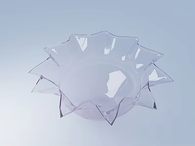 Elegant Ceramic Bowl With Unique Petal Edge And Glossy Smooth Surface Design 3d model