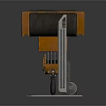 Industrial Mechanical Equipment With Brown Black Hook And Gray Red Structural Support