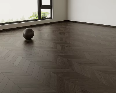 Dark Herringbone Hardwood Flooring In Bright Room With Window 3d model Dark Herringbone Hardwood Flooring In Bright Room With Window 3d model