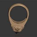 Elegant Gold Lion Head Ring Featuring Zodiac Symbol And Detailed Carving