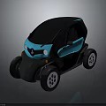 Renault Compact Two Seater Electric Car With Turquoise And Black Modern Design