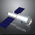 Axiom Space Satellite With Blue Solar Panels And White Body Structure Design