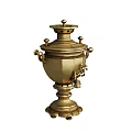 Vintage Brass Samovar Tableware Set With Traditional Design And Decorative Handles