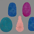 Colorful Jade Carved Jewelry Pieces With Lotus And Figure Carved Motifs