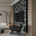 Modern Living Room Interior With Sofa Marble Coffee Table Floor Lamp Decorative Wall And Rug