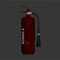 Red Portable Fire Extinguisher With Handle Hose And Label On White Background