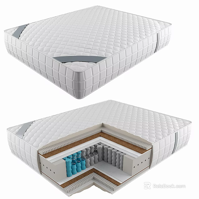 Detailed Mattress Internal Structure Showing Support Layers And Comfort Design 3d model 