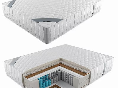 Detailed Mattress Internal Structure Showing Support Layers And Comfort Design 3d model