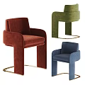 Modern Accent Chair With Velvet Upholstery And Gold Metal Frame In Multiple Colors