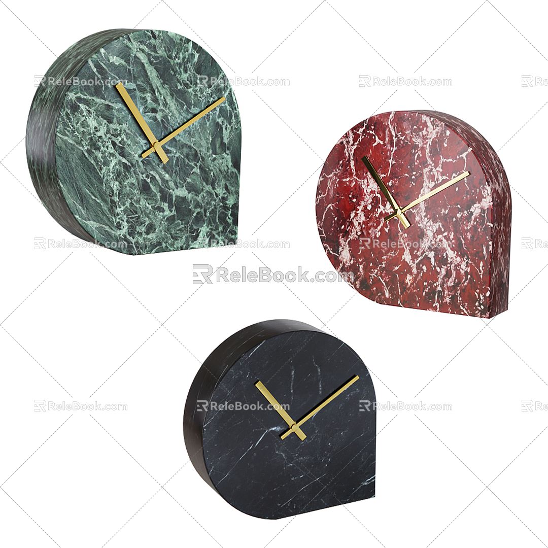 Marble clock Modern clock 3d model