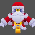 Cartoon Santa Claus 3D Game Movie Character With Red Outfit White Beard And Yellow Eyes