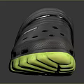 Timberland Gray Clogs With Green Soles And Perforated Design For Comfort