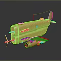 Shiny Golden Vintage Airplane Model With Propeller Wings And Reflection On Dark Background