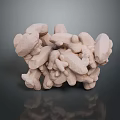 Organic Wooden Stone Sculptural Form With Irregular Stacked Shapes And Textures