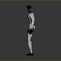 Standing Humanoid Robot Design With White Body And Black Limbs