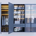 Modern Wardrobe Interior Design With Hanging Clothes Drawers Storage Boxes And Glass Doors
