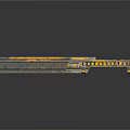 Three Vintage Gray Train Carriages With Yellow Stripes And Weathered Texture