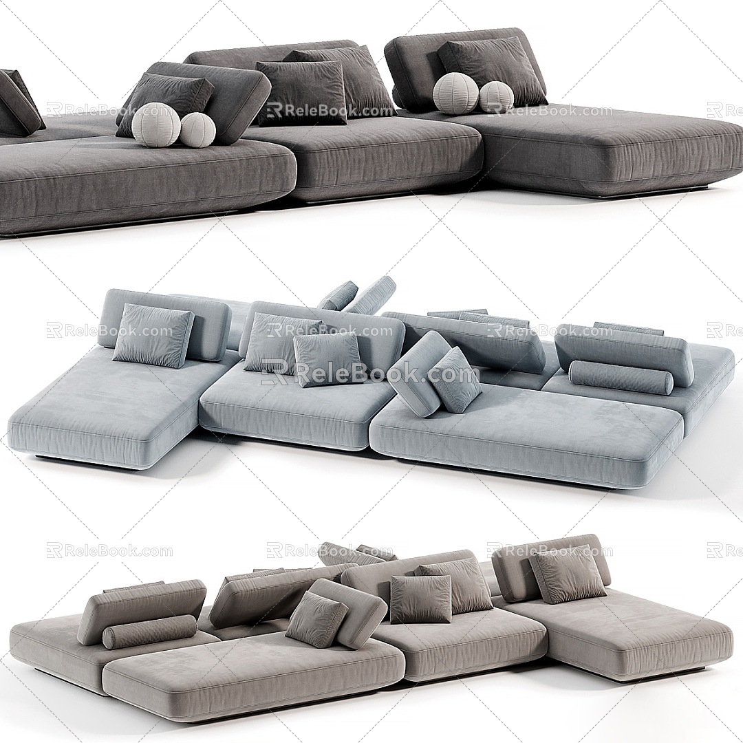 modern bench sofa 3d model