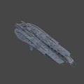 Futuristic Scifi Spaceship 3D Model With Detailed Gray Exterior And Cockpit