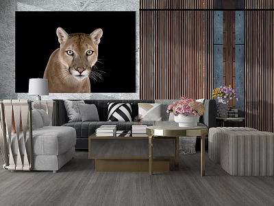 Modern Sofa Coffee Table Combination Sofa Coffee Table Hanging Picture Combination 3d model