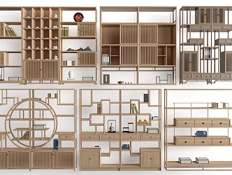 New Chinese-style Antique Rack Storage Rack Decorative Rack Partition Rack 3d model