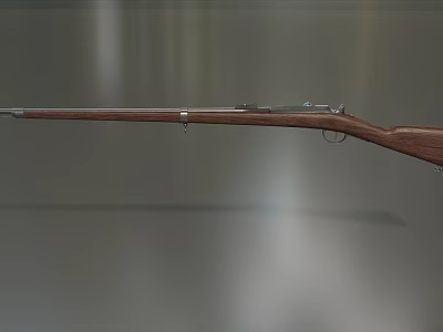 Vintage Bolt Action Rifle with Wooden Stock Metal Barrel and Long Barrel Design 3d model