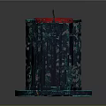 Teal Candle Holder With Intricate Cut Out Patterns And Red Candle On Reflective Base