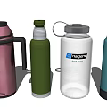 Colorful Insulated Thermos Bottles with Handles Lids in Pink Green White Blue