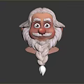 Game and Movie Character With White Long Hair Braided Beard And Red Nose