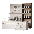 Modern Cafe Bar Counter Cashier Desk Reception Desk Coffee Supplies Coffee Machine 3d model