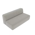 Modern Light Grey Fabric Sectional Sofa with Simple Design and Comfortable Upholstery 3d model