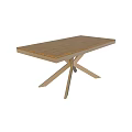 Modern Outdoor Table With Wooden Tabletop And Metal X Shaped Legs Sturdy Design