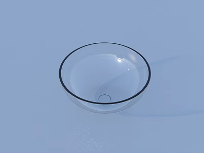 Modern Dinnerware Set Featuring Transparent Glass Bowl With Black Rim Design 3d model