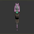 Pink And Gray Pistol With ROX Lettering Brown Grip And Rabbit Charm