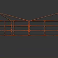 Brown Metal Fence Structure With Horizontal And Vertical Bars For Farm Enclosure