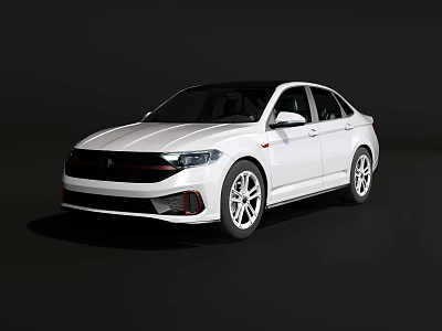 White Modern Sporty Sedan With Sleek Body Lines Alloy Wheels And LED Headlights 3d model