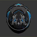 3D Rendered Blue Black Helmet Featuring Lightning Pattern Transparent Visor And Z3 Lettering