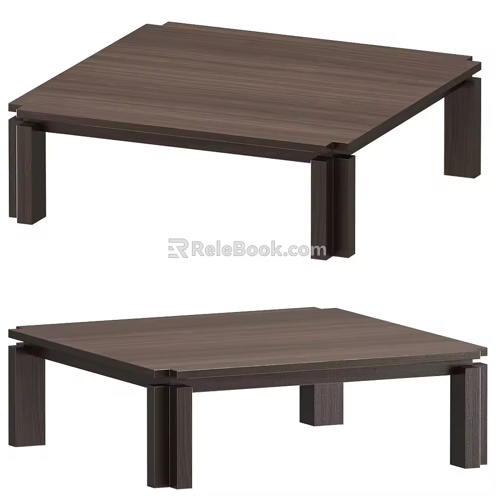 Wood square several 18 3d model