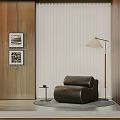 Italian Single Sofa Lazy Sofa Floor Lamp Carpet Leisure Sofa Negotiation Sofa Leather Sofa Picture Carpet 3d model