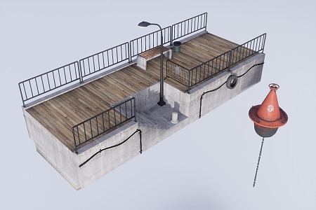 Concrete Piers and Bridges 3d model