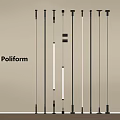 Poliform Sleek Vertical Lighting Fixtures With Modern Design And Linear Arrangement