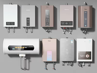 Collection of Various Household Water Heater Electrical Appliances for Daily Use 3d model