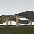 New Chinese Style Corridor Landscape Corridor Landscape Structure Rest Building Landscape Pavilion Curved Corridor Landscape Architecture 3d model