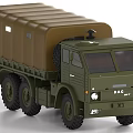 Green Military DAC Truck With Brown Cargo Container Six Wheel Transport Vehicle