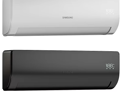 Samsung Air Conditioner Fan White and Black Models with Temperature 3d model