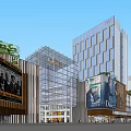 Modern Office Building Complex With Twin Towers Green Plaza And Open Spaces