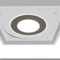 Modern White Ceiling Design With Round Recessed Light And Decorative Frame 3d model
