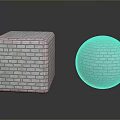 White Brick Patterned Decorative Cube and Sphere for Home Decoration 3d model
