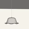 Modern Simple White Pendant Lamp With Wave Edge Design For Home Ceiling Lighting 3d model