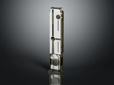 Futuristic Architecture Design With Vertical Glass Structure And Metallic Finish Details 3d model